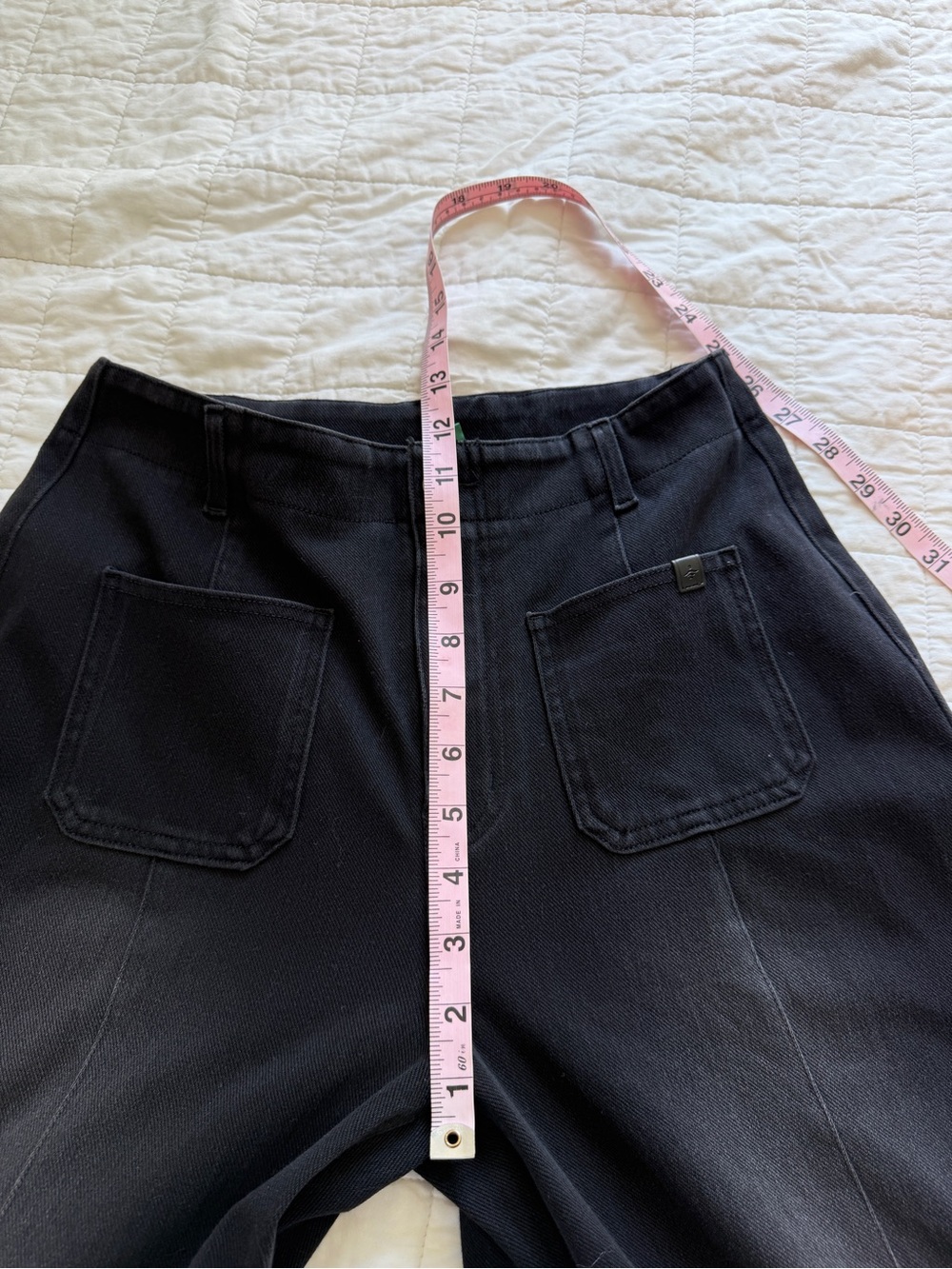 Halara Flex High Waisted Pockets Washed Wide Leg Jeans Small Coal Black Denim - Picture 9 of 12